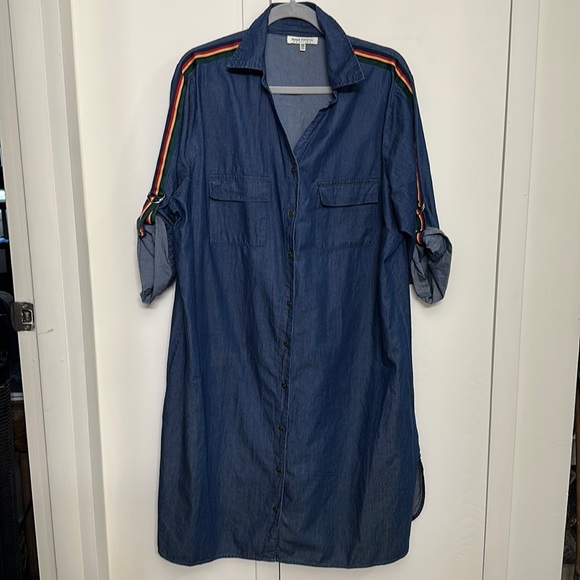 speed control new york Dresses Lightweight Denim Shirt Dress Duster
